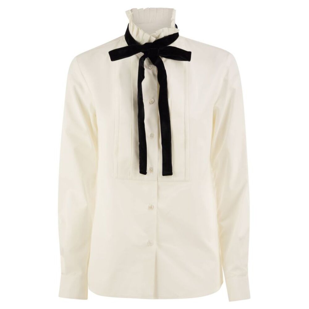 Weekend Maxmara Women Wkiaceto - Pure Cotton Shirt With Jabot
